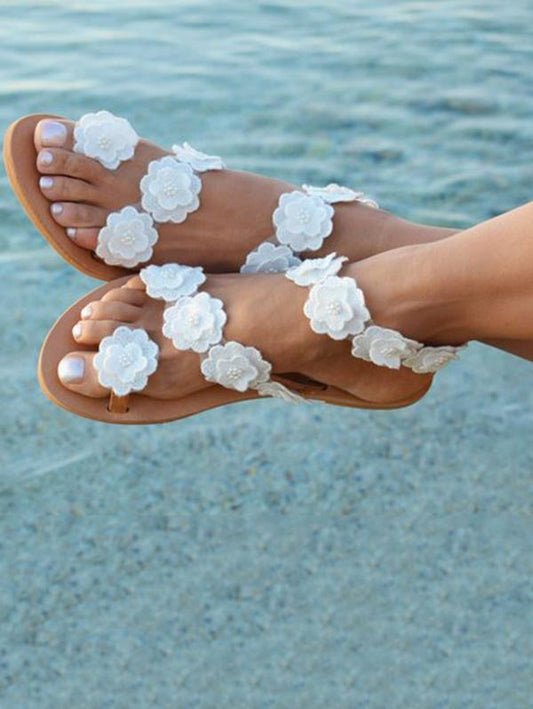 Fashion Flower Beach Flats Sandals