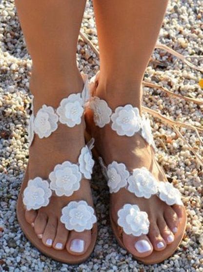 Fashion Flower Beach Flats Sandals