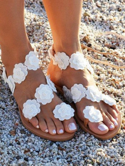 Fashion Flower Beach Flats Sandals