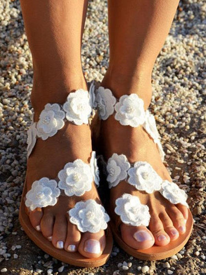 Fashion Flower Beach Flats Sandals