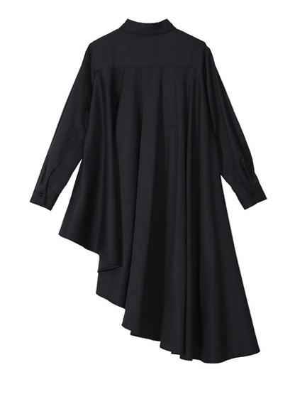 LOOSE BLACK CROPPED PLEATED SHIRT