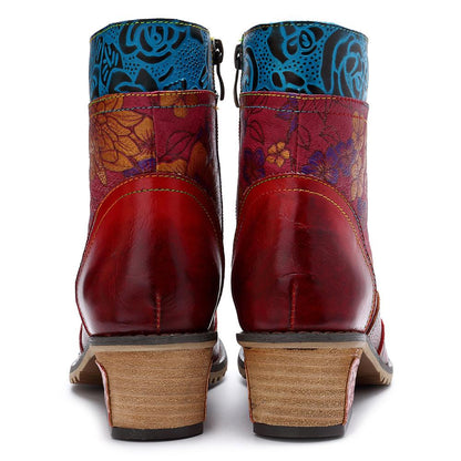 Casual vintage ethnic style Handmade Leather Boots