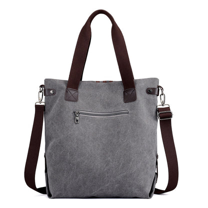 Fashion canvas women's bag autumn and winter 2018 new handbag versatile Korean version trendy solid color Single Shoulder Messenger Bag