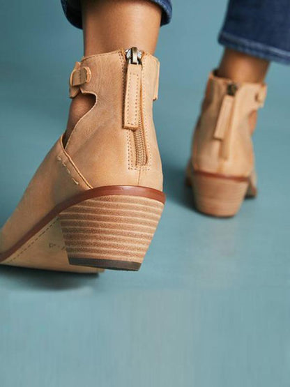 Low-heel Pumps Zipper Chelsea Heels Shoes