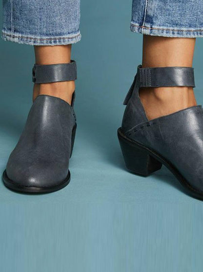 Low-heel Pumps Zipper Chelsea Heels Shoes