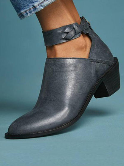 Low-heel Pumps Zipper Chelsea Heels Shoes