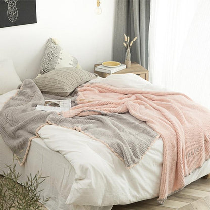 Solid Crochet Knit Blankets