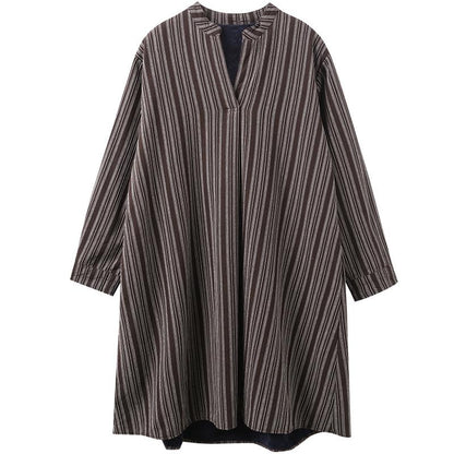 Buykud Casual Stand Collar Plus Velvet Warm Dress
