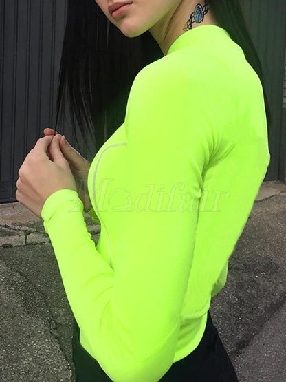 Letter Printed Long Sleeves Yoga Tee