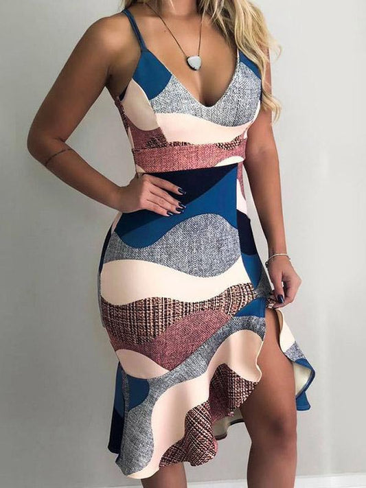 Simple Floral Printed Midi Dress