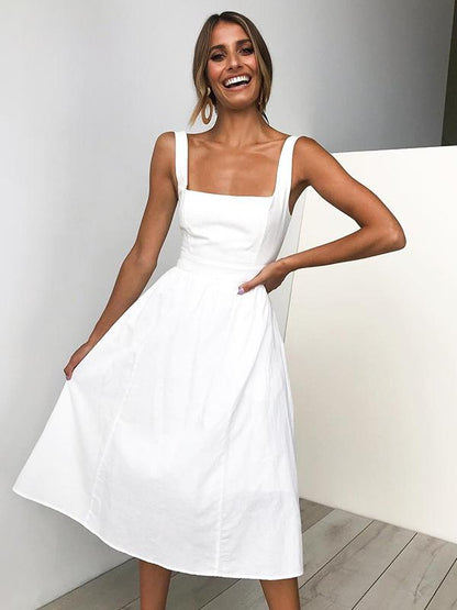Simple Halter Slip Sexy Midi dress