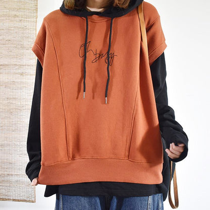 Buykud O-Neck Embroidered Plant Pullover Casual Waistcoat