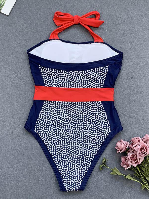 Strapless Splice One-Piece Swimwear