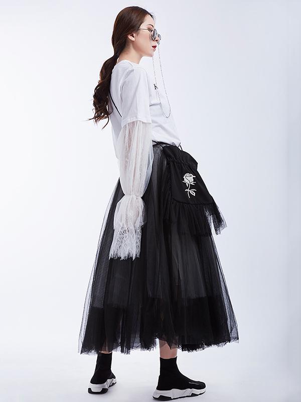 Casual Grenadine Split-joint T-shirt