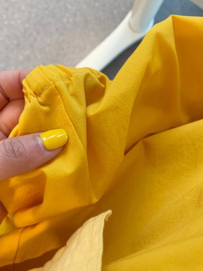 Casual Cotton Elastic Waist Skirt
