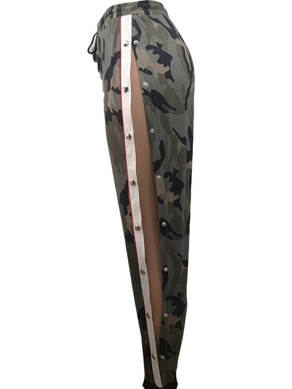 Fashion Casual Camouflage Split-Side Pants
