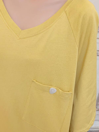 Original Solid V-Neck Dress