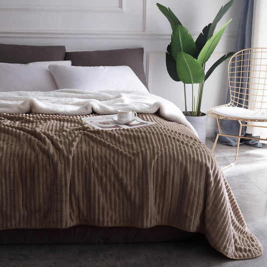 Berber Fleece Velvet Winter Soft Solid Color Blanket