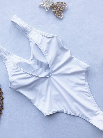 Plain Link Chain One-Piece Swimsuit
