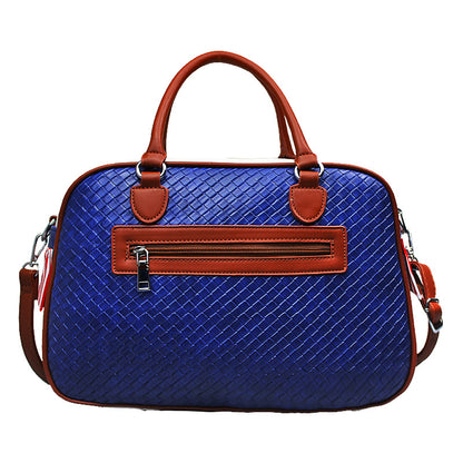 Fashion women woven embroidery bright leather Shoulder Bags