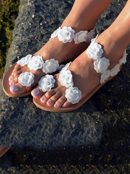 Fashion Flower Beach Flats Sandals