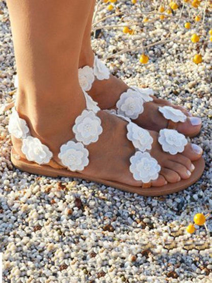Fashion Flower Beach Flats Sandals