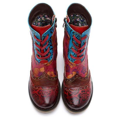 Casual vintage ethnic style Handmade Leather Boots