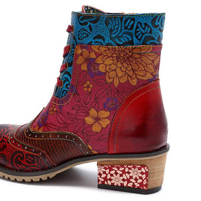 Casual vintage ethnic style Handmade Leather Boots