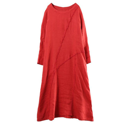 Casual Long Sleeve Spliced Women Dress