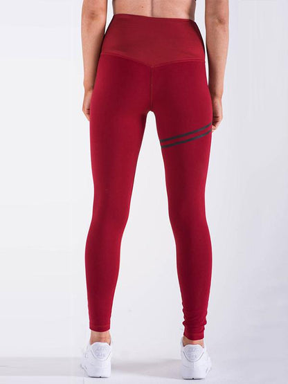 Empire Stripes Solid Fashion Yoga Leggings