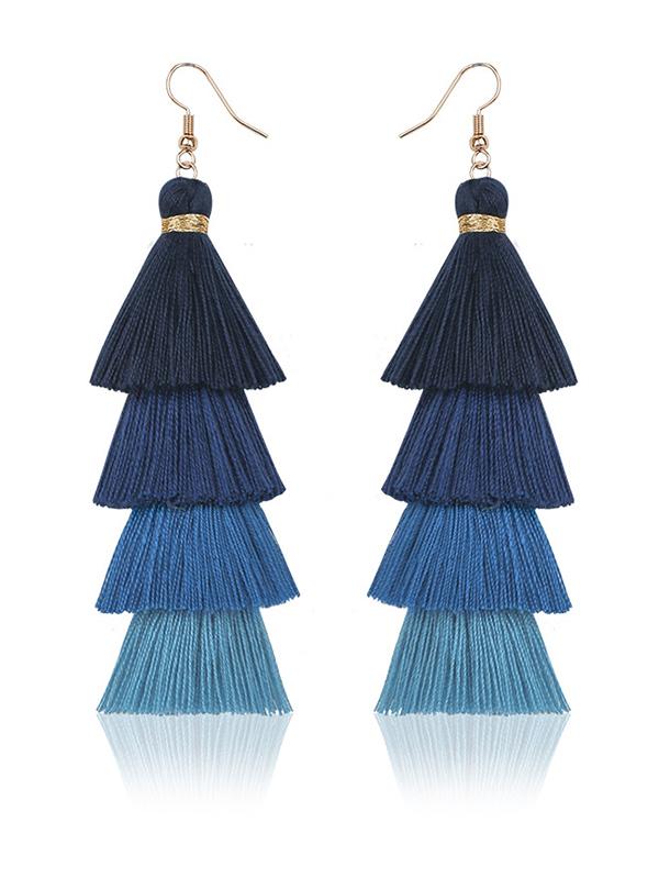 Pinecone Colorful Tasseled Bohemia Earrings