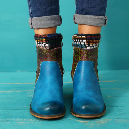 Blue Leather denim super comfortable women's boots