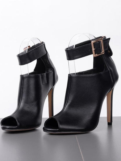 Fashion Solid Color Peep-toe High Heels