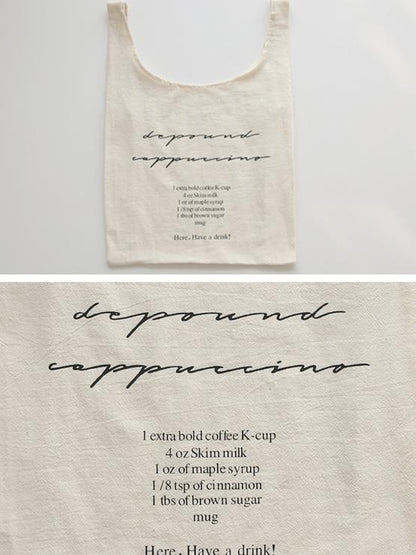 Letter Canvas Coffee Bag