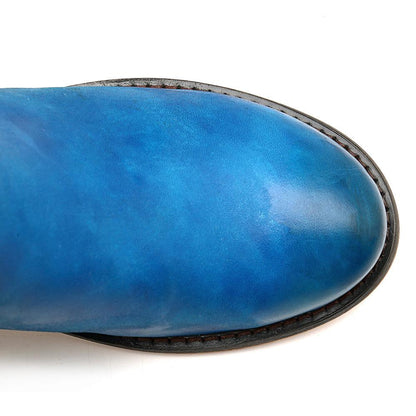 Blue Leather denim super comfortable women's boots