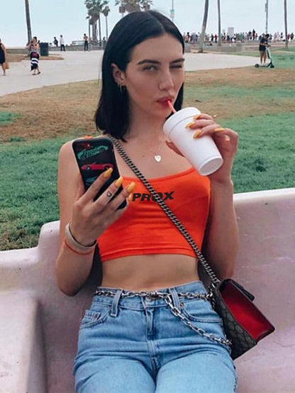 U Neck Printed Crop Tanks