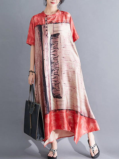 Casual Retro Cropped  Loose Long Dress