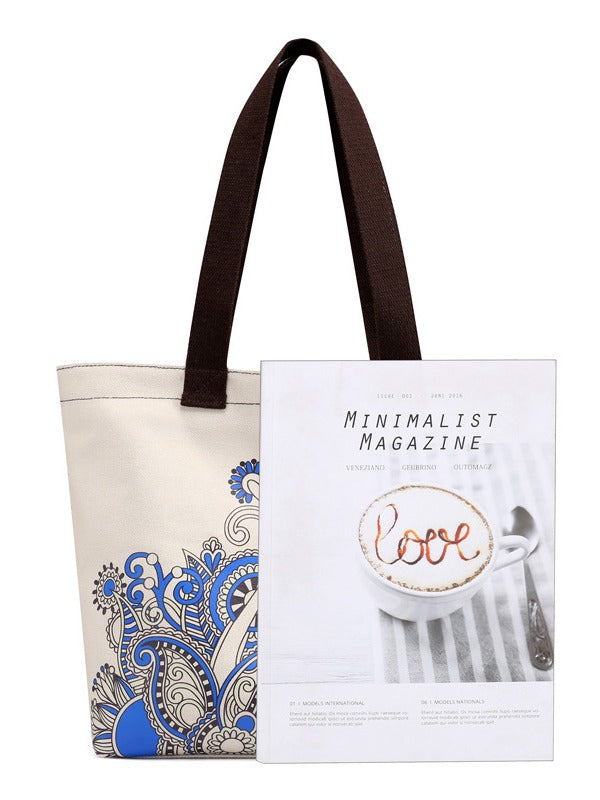Ethnic Style Printed Zipper Canvas Bag