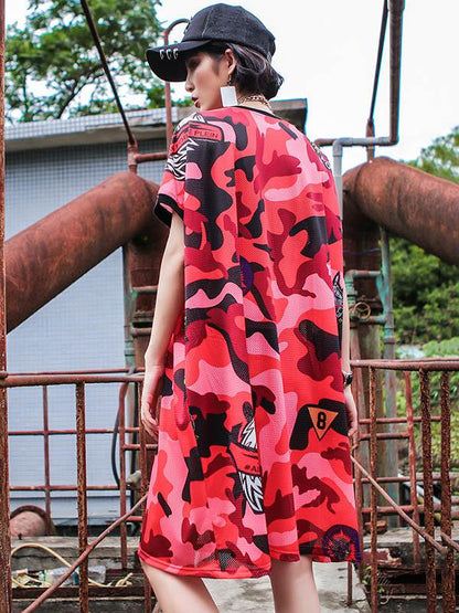 Camouflage Printed T-Shirt Dress