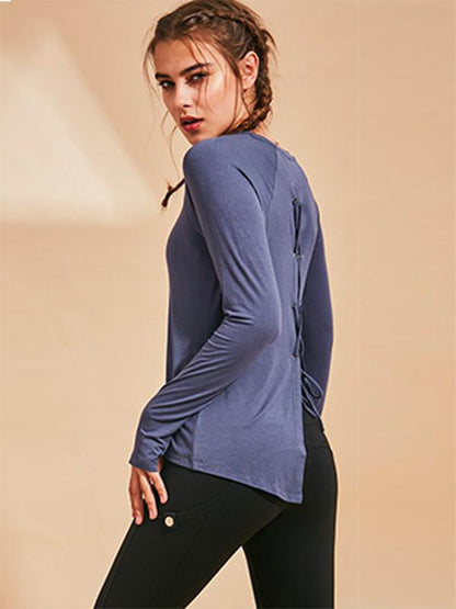 Long Sleeve Back Bandage Tees