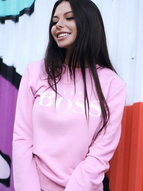 Letter Printed Round-neck Sweatershirt