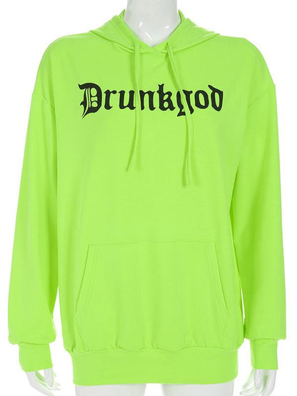 Large Pocket Fluorescent Green Hoodies & Jackets