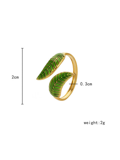 Original Leaf Shape Adjustable Ring
