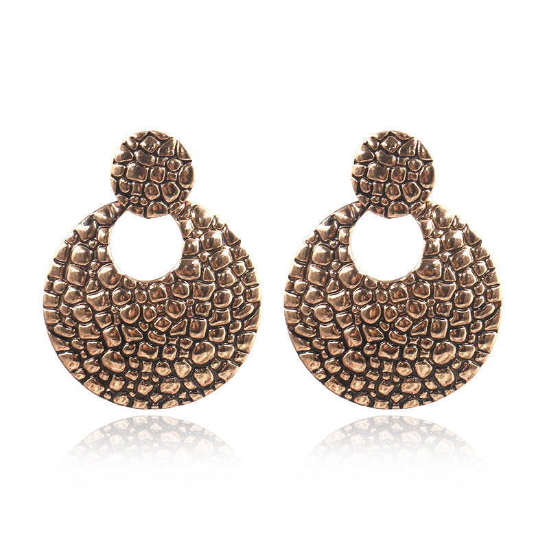 Retro exaggerated earrings creative round earrings
