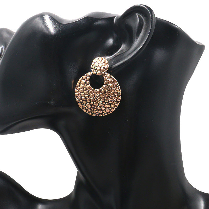 Retro exaggerated earrings creative round earrings