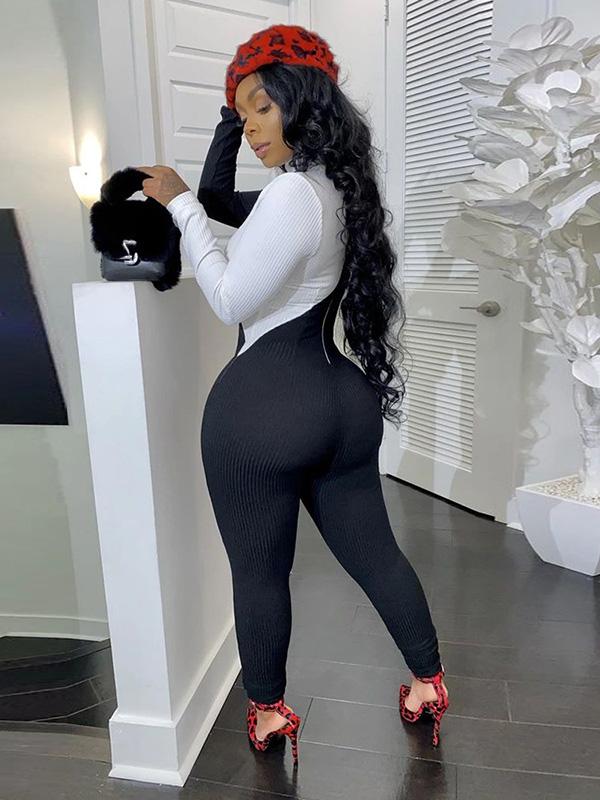 Fashion Color-Block Yoga Jumpsuits