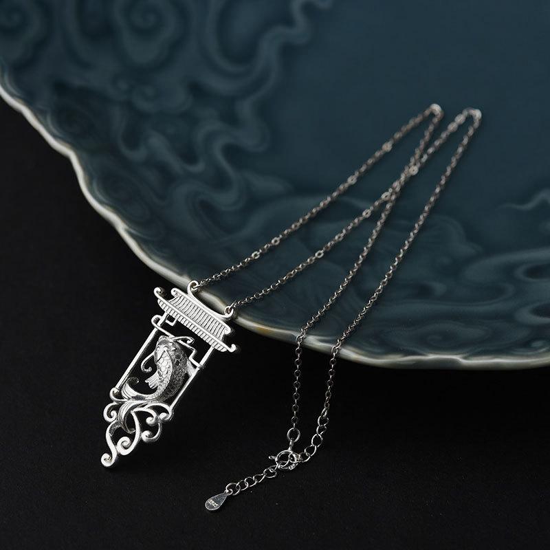 Buykud Casual Fashion Carp And Door Pendant Necklace