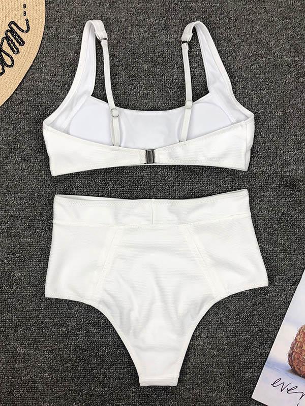 Sexy Low Collar Split-Joint Split Type Bikini Swimsui