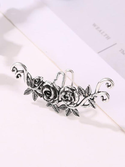 Vintage Metal Rose Geometric Ear Bone Clip