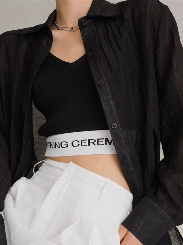 Leisure Solid Knitting Sun-Protection Blouse Tops